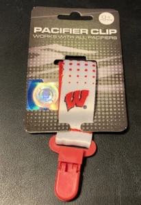 NEW Wisconsin Badgers UNIVERSAL PACIFIER CLIP - Picture 1 of 1