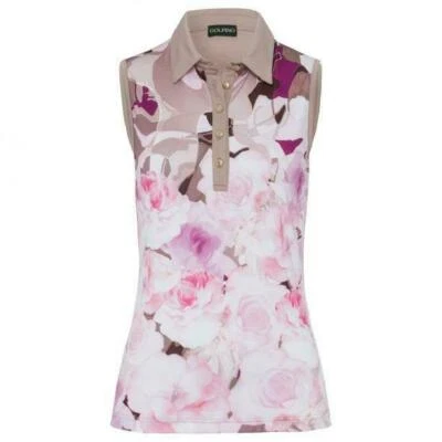 Polo de golf sin mangas con estampado de camuflaje Golfino para damas 2332023 740 4 6 10 12 nuevo con etiquetas Foto 1 de 4