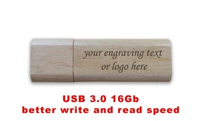 Personalised wedding gift wooden laser engraved 16GB usb 3.0 flash drive