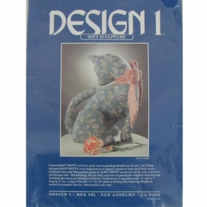 Diseño Sellado 1 Escultura Suave Katy Kitty Gatito Kit de Gato de Peluche con Tela 13" de Alto - Imagen 1 de 4