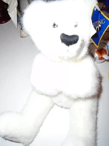 The Petting Zoo Teddy Bear White Plush Stuffed Animal Jointed legs 1994 - Picture 1 of 6