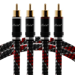 Pair OFC Copper Audio RCA Cable HiFi Interconnect Cable W/ Golden RCA Connectors - Picture 1 of 12