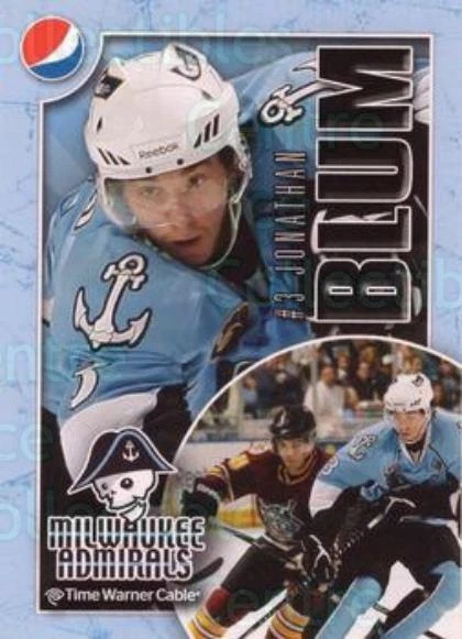 2010-11 Milwaukee Admirals Pepsi #10 Jonathon Blum - Image 1 of 1