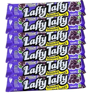 Paquete de 6 barras de uva Laffy Taffy - caramelo masticable nostálgico - golosina con sabor afrutado audaz - Imagen 1 de 1