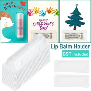 10-20x Clear Adhesive Plastic Dome Lip Balm Pouch Money Holder Craft Waterproof - Picture 1 of 8