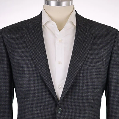 NEW $9,000 Kiton Custom Blue/Olive Check Cashmere/Silk Men's Blazer US 48R - Image 1 of 4