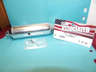  TEAM ASSOCIATED  SILVER ALUMINIUM  MGT MUFFLER ASSEMBLY 128mm long 25090 - Image 1 of 4