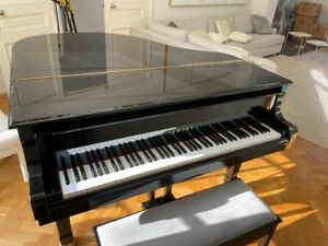 YAMAHA C1 grand piano (and grey velvet piano stool)