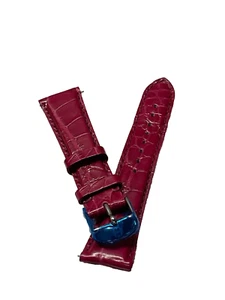 MICHELE CRANBERRY ALLIGATOR 20mm WATCH STRAP - MS20AA010653 - Picture 1 of 3