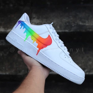 Goteos de pintura arco iris Air Force One Low Pride personalizados nuevos con etiquetas - Imagen 1 de 10