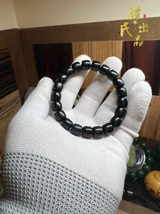 Pulsera de jade negro 100 % hetiano 10 × 9 mm 10 × 9 mm - Imagen 1 de 15