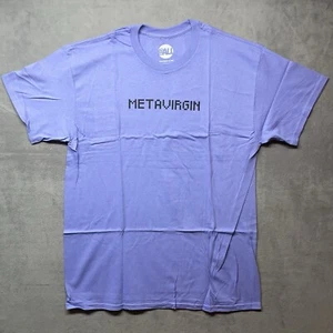 NEU NEU MIT ETIKETT @ALL Meta Virgin T-Shirt Größe Large lustige Grafik T-Shirt lila - Bild 1 von 6