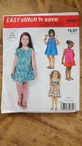 Easy Stitch N Save McCall's M9093 Girls Dress Size 3-6 - Picture 1 of 3