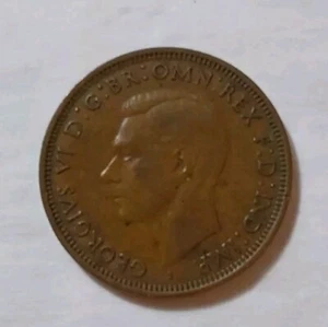 1943 Australia Large Penny Coin-Nice Glossy Extra Fine w/Brown Color KM# 12 - Picture 1 of 6