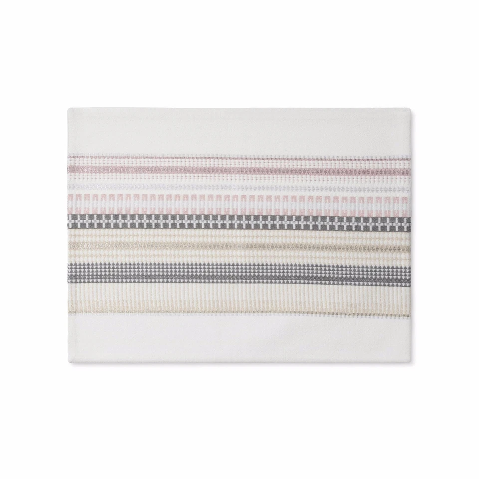 Threshold Sour Cream Placemats w/ Striped Metallic Pattern Set of 6 - Image 1 of 1