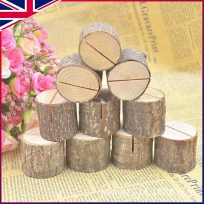 10pcs Wooden Table Card Holder Number Place Menu Name Stand Wedding Party Decor - Image 1 of 4