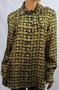 Authentic Moschino Women's silk blouse button front US 12 IT 48 Made in Italy - Picture 1 of 12