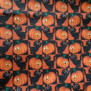 Halloween Nähen Stoff glückliche schwarze Katzen Kürbis Jack O Laternen Quilt Handarbeit 2 Jahre - Bild 1 von 3