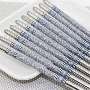 1 pair Steel Chopsticks Chopsticks Gift Set Household For Sa* O7E0 O8M5 M9A O8E7 - Picture 1 of 12