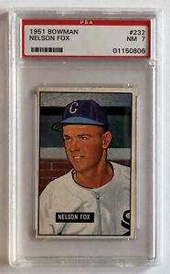 1951 Bowman 232 Nellie Fox Hall of Fame RC Rookie Card PSA 7