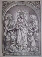 ALBRECHT DURER 1515 Virgin Mary & Carthusian Monks 12x8" Vintage Art Print 301