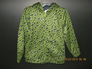NWT Under Armour Green All Season Polyester Geometric Hooded Jacket YLG - Picture 1 of 11