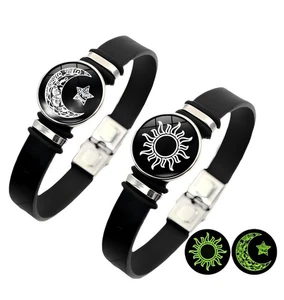 ZENRUIMING 2pz Bracciali Sole Stella Luna Glow-in-the-dark, Uomo e Donna b... - Foto 1 di 7