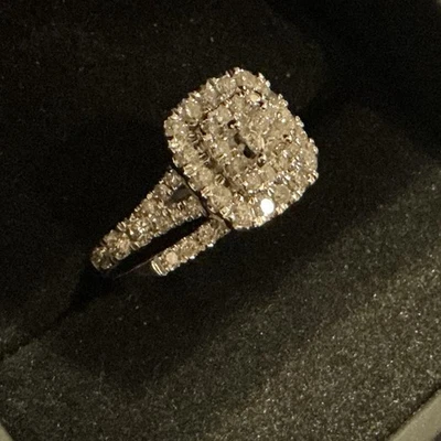 KAYS NOW & FOREVER BRIDAL SET Natural Diamonds 1-1/4 tcw Princess & Round - Image 1 of 4