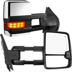 YITAMOTOR Towing Mirrors Compatible with passenger side, Chrome-Dotted Light  - Picture 1 of 8