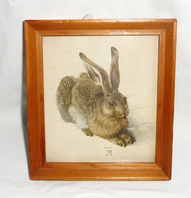 Albrecht Dürer - Feldhase - 13,5 x 12,5 cm  Holzrahmen - Bild 1 von 4