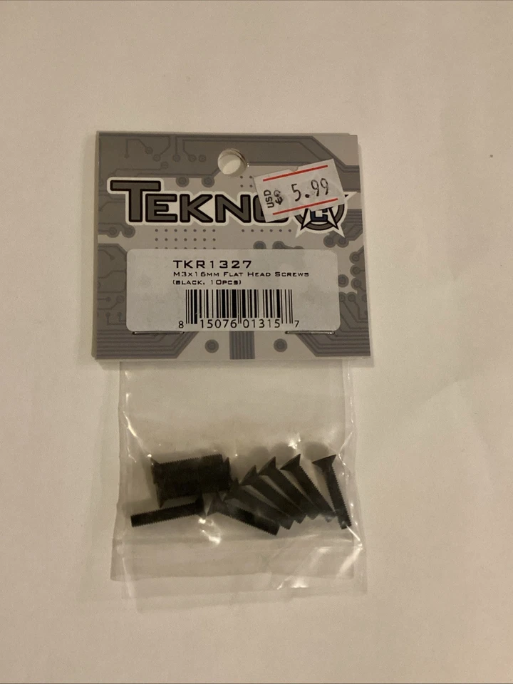 Tekno RC M3x16mm Flat Head Screws- Black 10 Pieces TKR1327 - Image 1 of 1