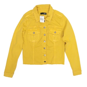 KUT From The Kloth Womens Mustard Yellow Denim Button Front Jacket Size XL NWT - Picture 1 of 9