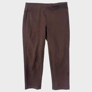 Pure Jill Slim Leg Cropped XS Brown Pull On Pants - Picture 1 of 8