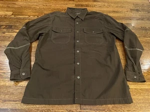 Kuhl Shirt Men M Green Long Sleeve Snap Button Flakjak Outdoor Casual - Picture 1 of 9