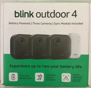 Blink Outdoor 4 Battery Powered 3-Camera Security System NEW, Factory Sealed - Picture 1 of 5