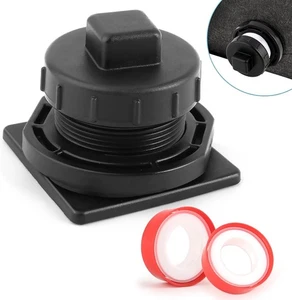 Stock Tank Drain Plug Kit for Rubbermaid Commercial Black  - Picture 1 of 5