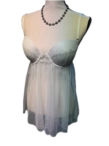 Victoria’s Secret Nachthemd elfenbeinweiß Strass Braut/Braut Dessous Größe 34D  - Bild 1 von 4