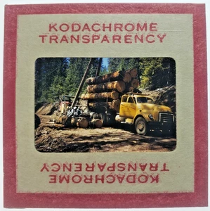 Kodachrome Red Border Slide | *1950s* OREGON LOGGING Log Truck Prineville Izee - Bild 1 von 3