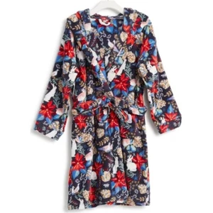 Vera Bradley Fleece-Morgenmantel mit Kapuze Häschen Weihnachtsstern gemütliche Loungewear Medium neu ohne Etikett $ 69 - Bild 1 von 11