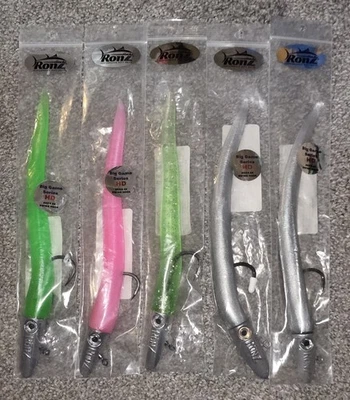 ❗️Lote de 5❗️RonZ HD Big Game Series 10" iscas de enguia areia 5 oz e 6,5 oz - Imagem 1 de 4