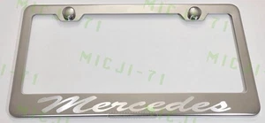 Mercedes Benz AMG Stainless Steel License Plate Frame Rust Free W/ Bolt Caps - Picture 1 of 3