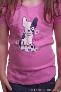 Girl's Kid's Dog Puppy Doggy Pink SS Shirt Top NEW 18 24 months 2T 3T 4T 5T - Picture 1 of 1