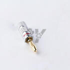 NEW 2PCS AMP Audio Plug Connector 24K Gold-Plated Speaker Banana Cable