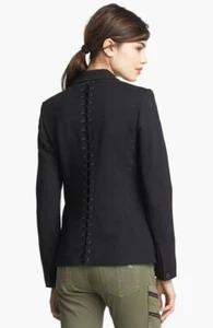 *BNWT* RAG & BONE black LILLIAN lace-up back steampunk blazer UK 10-12 (US 8) - Picture 1 of 12