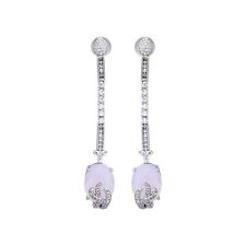 Rosewhite Calcedonia Silver Earring-JRER5104
