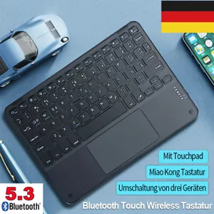 Bluetooth 5.3 Tastatur kabellos Wireless Keyboard PC Handy Tablet mit Touchpad - Bild 1 von 17