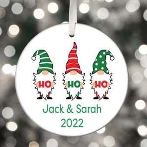 Personalised Ho Ho Ho Gonk Ceramic Bauble Christmas Tree Decoration - Picture 1 of 3