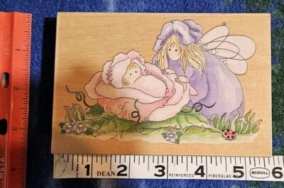 Sello de goma de madera de guisante dulce, flores de hadas, estampillas suceden #80102 - De colección  Foto 1 de 4