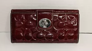 Coach Wallet Ruby Red Clasp Wallet - Picture 1 of 6
