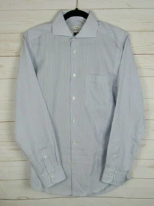 Joseph & Feiss langärmliges blau gestreiftes geknöpftes Herrenhemd Größe 15 (32/33) - Bild 1 von 5